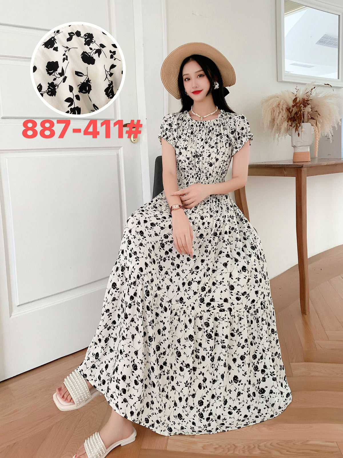 Women's Silk Floral Dress