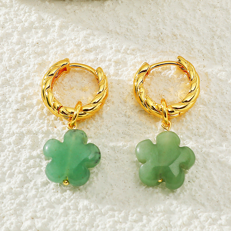 Natural Green Stone Brass