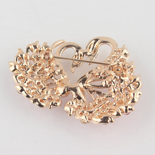 Full diamond swan brooch