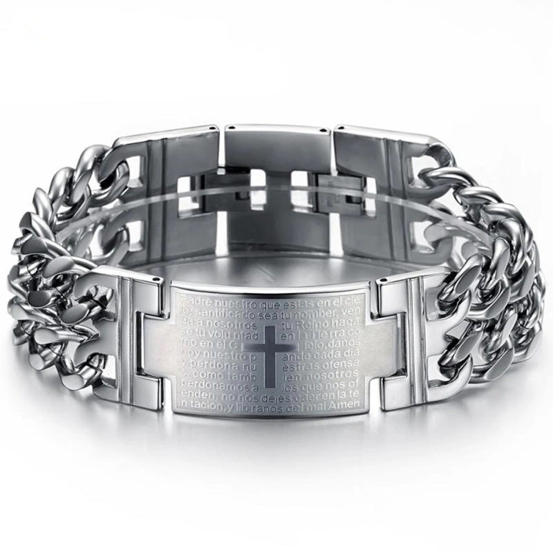 Men's Religious Cross Bracelet
