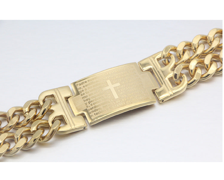 Men's Religious Cross Bracelet