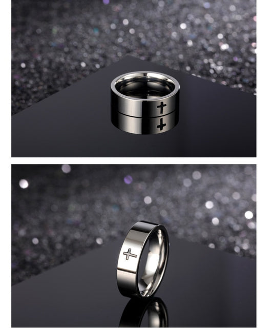 Religious Men's Titanium Ring