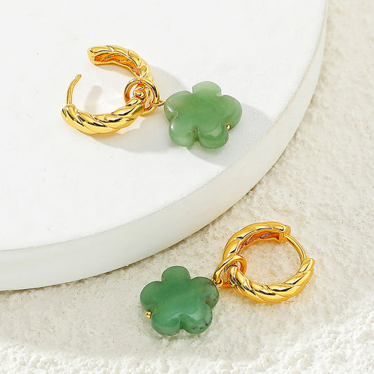 Natural Green Stone Brass