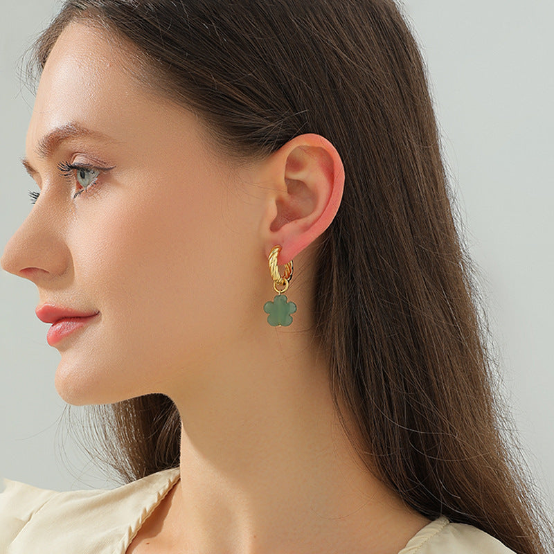 Natural Green Stone Brass