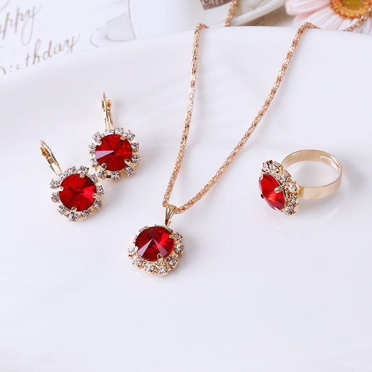Women Earrings Necklace Ring set.
