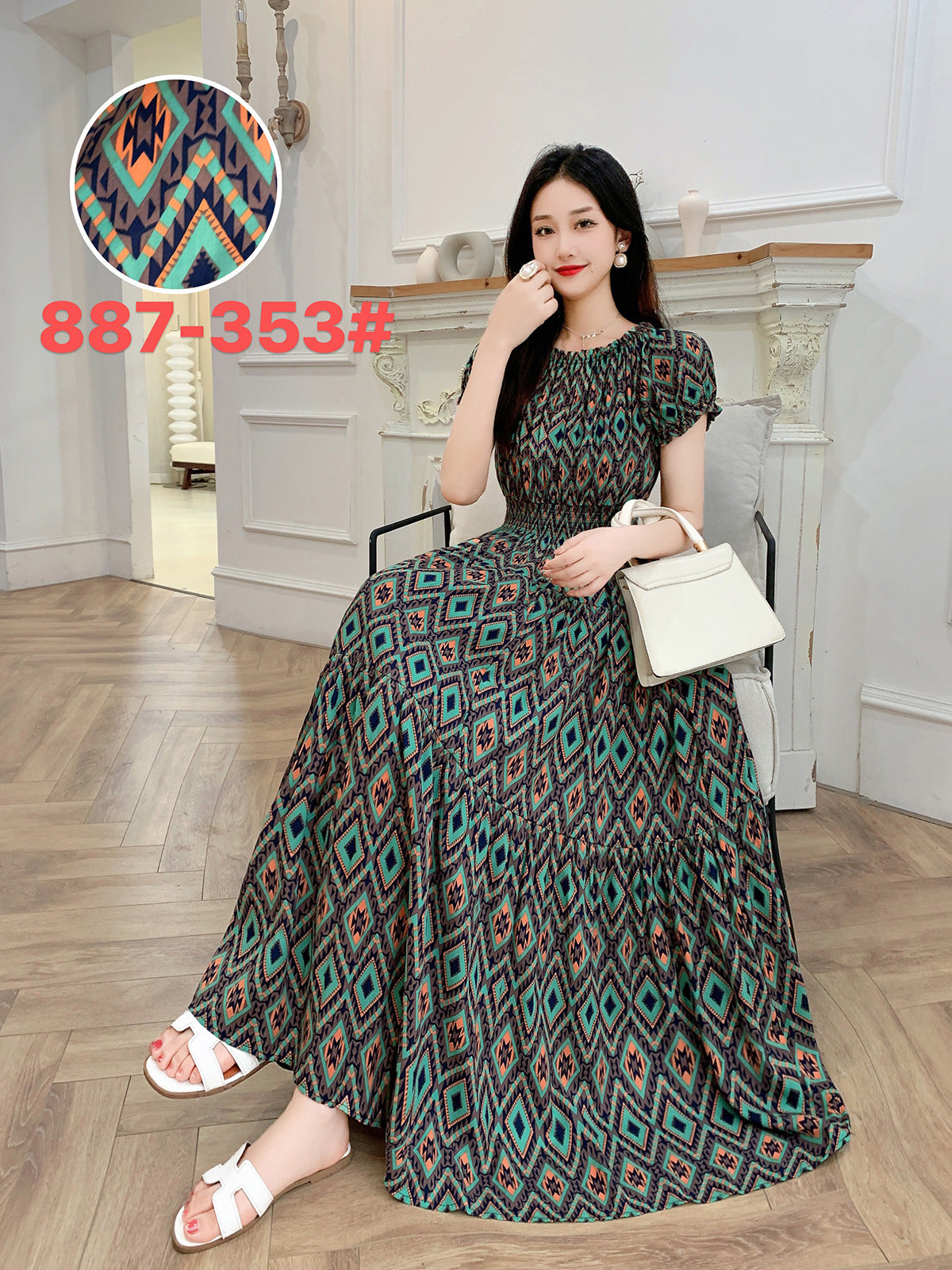 Women's Silk Floral Dress