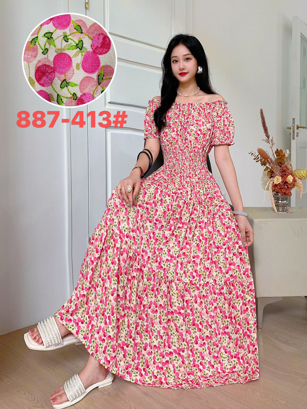 Women's Silk Floral Dress