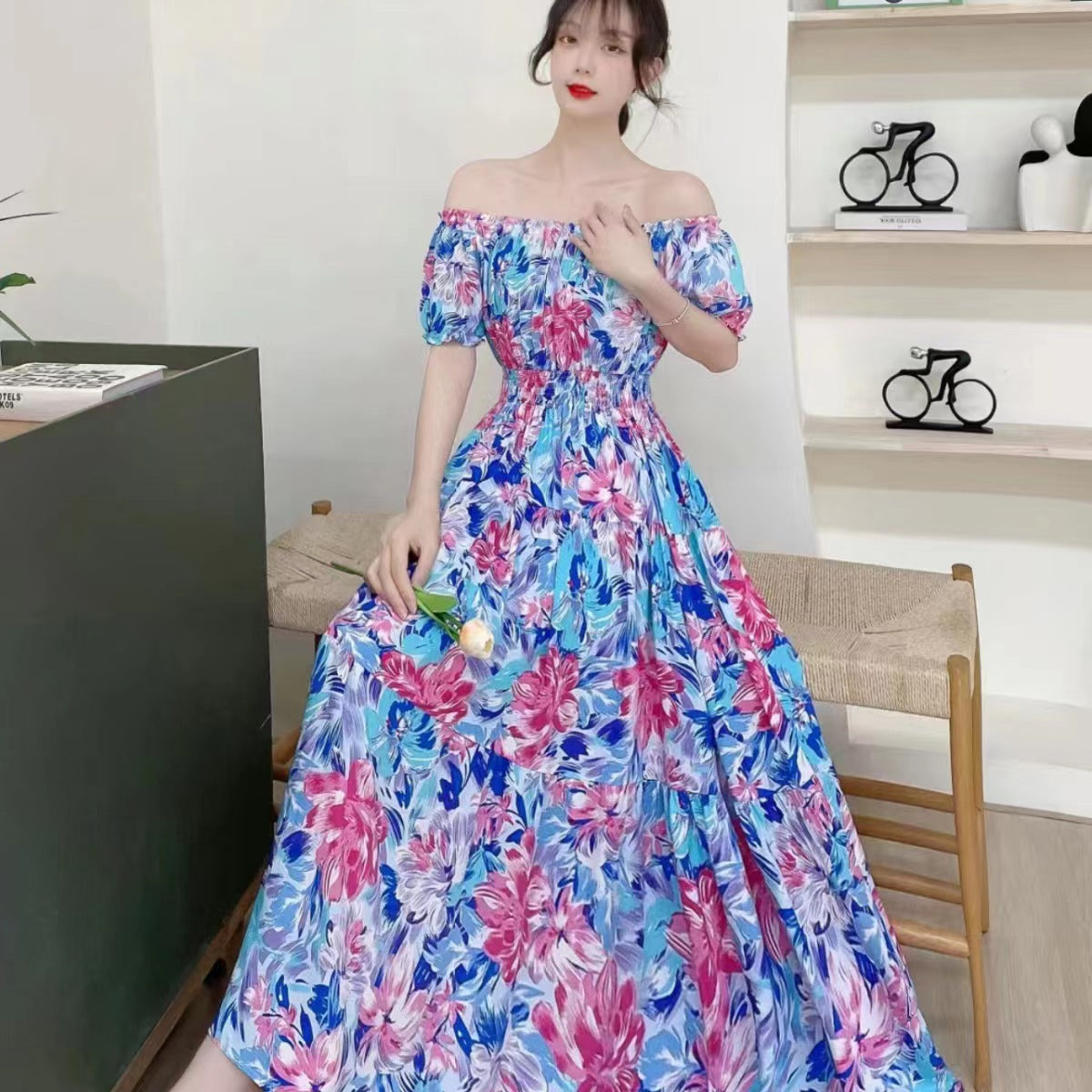 Women's Silk Floral Dress