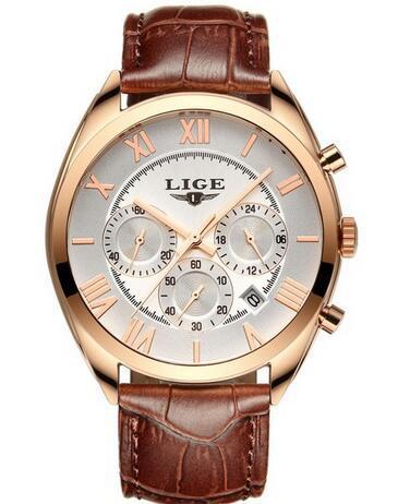 Men's Leather Chronograph Watch