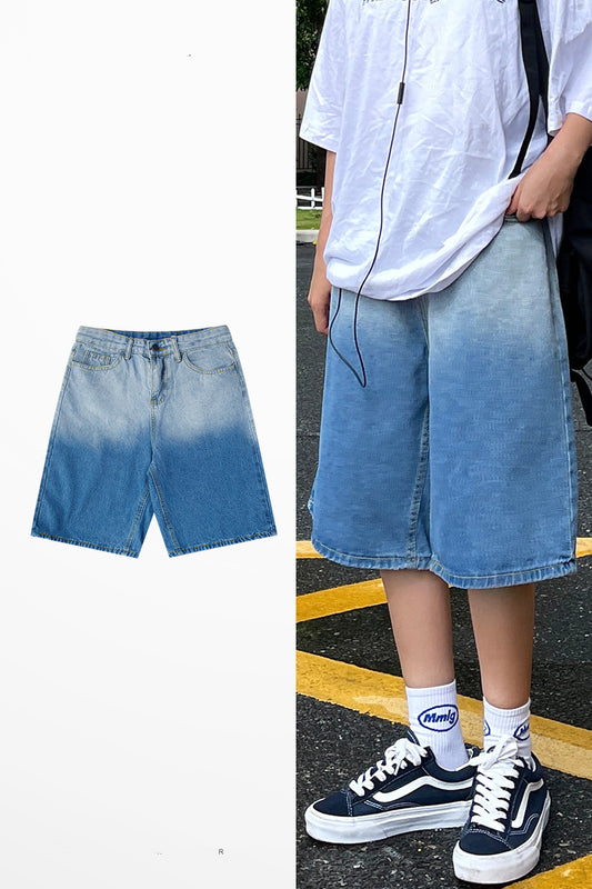 Gradient Denim Shorts Men's