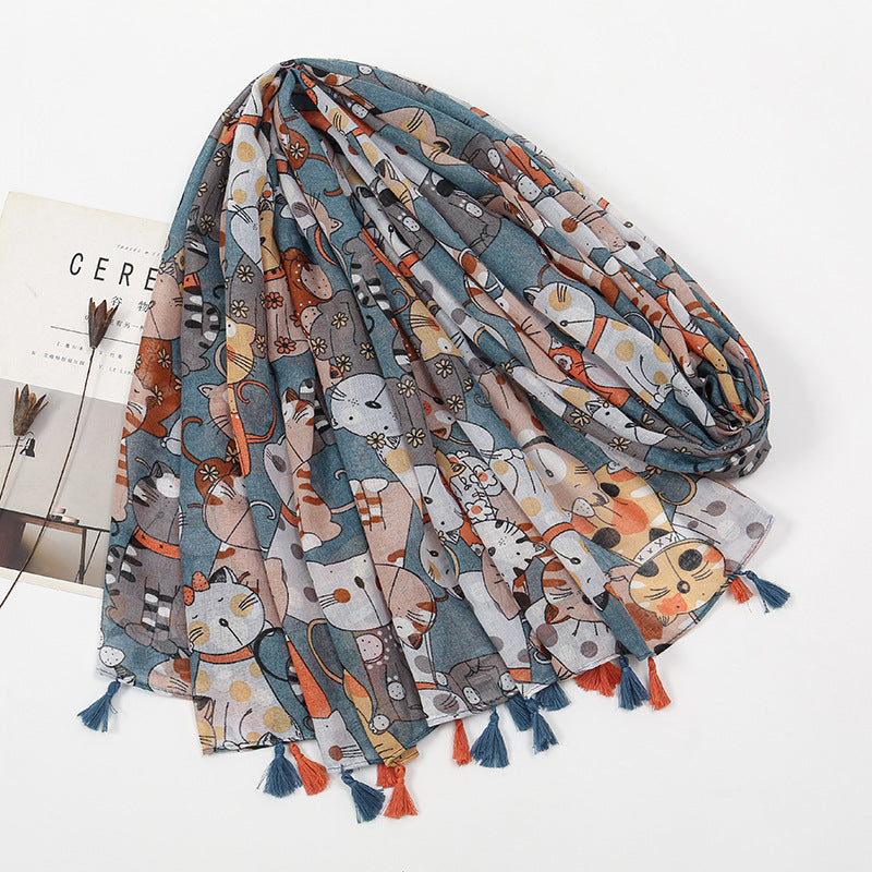 Voile Tassel Scarf