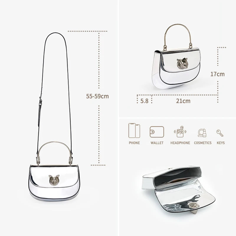 BAFELLI 2023 CAT STYLE LUXURY LEATHER EVENING BAG