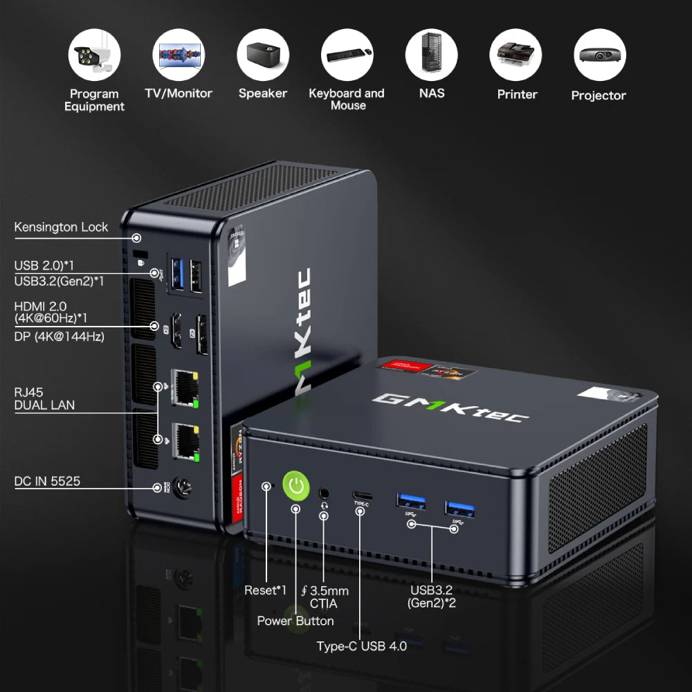GMKtec M6 Mini PC AMD R5 6600H 6-core 12-thread Computer 16GB DDR5 512GB PCIe 3.0 SSD