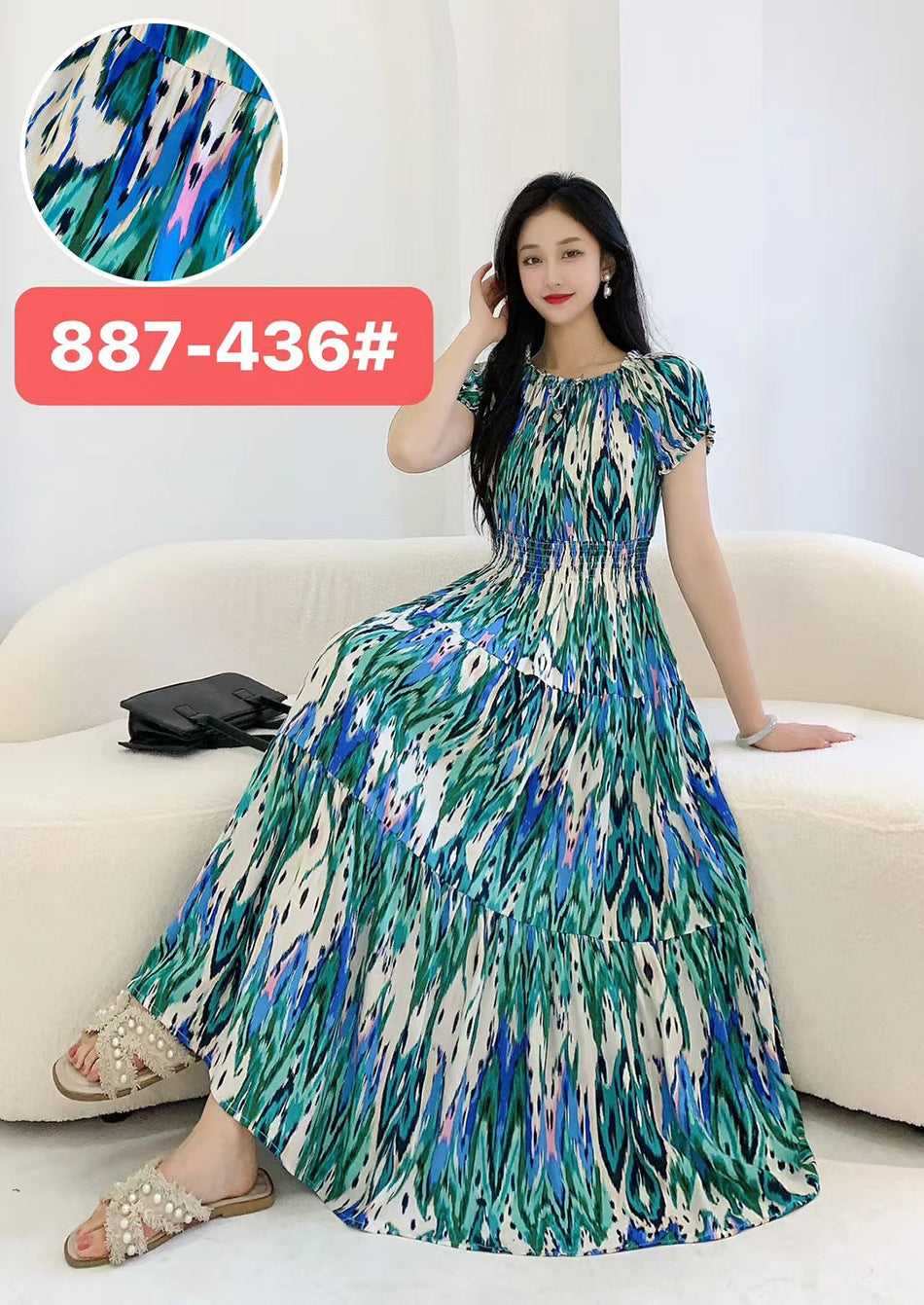 Women's Silk Floral Dress