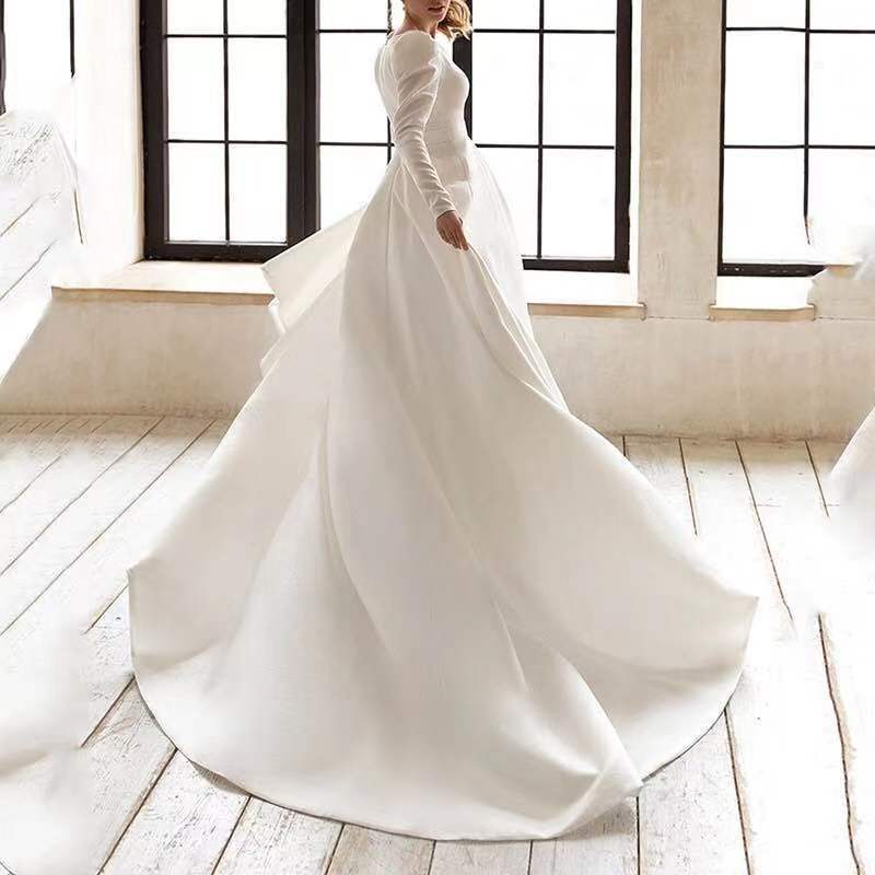 Ladies White Dress Satin