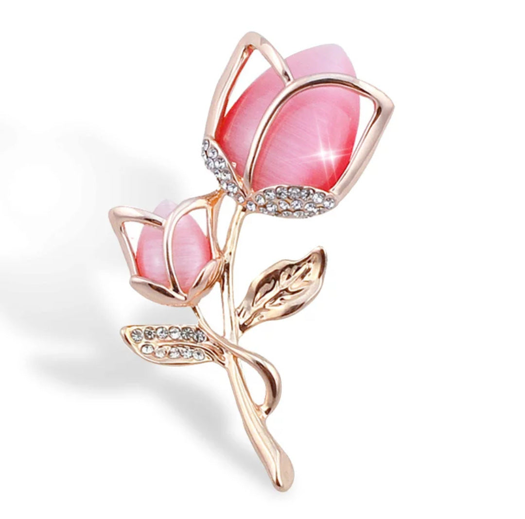 Rose Brooch with Diamonds