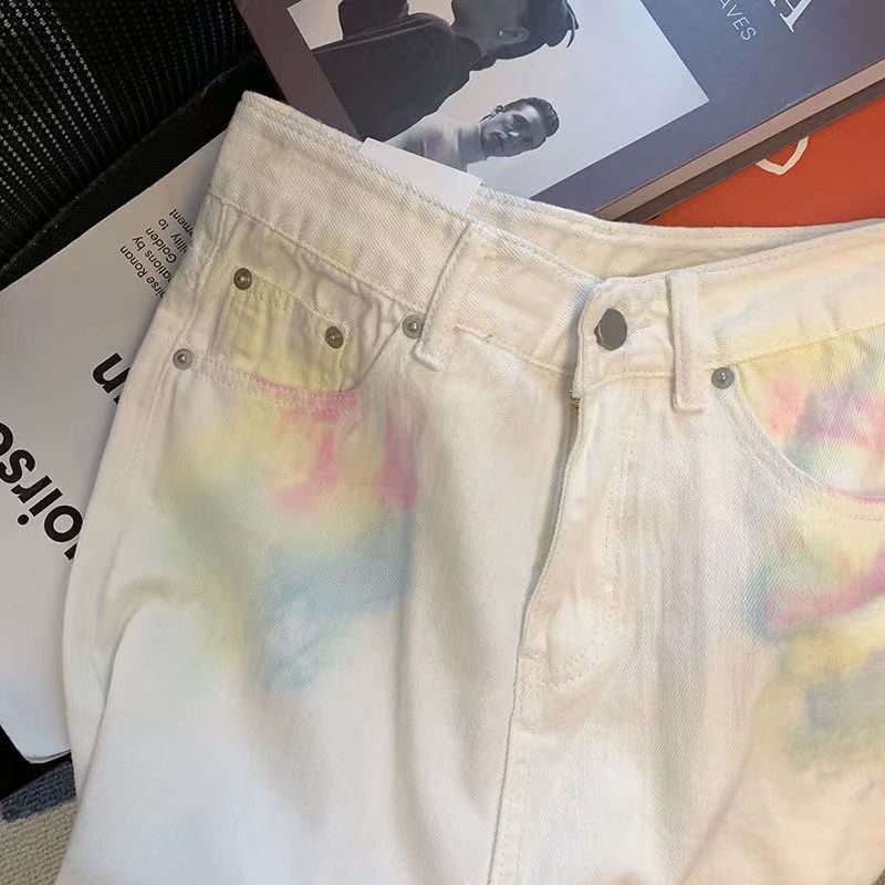 Retro Tie-dye Graffiti Jeans
