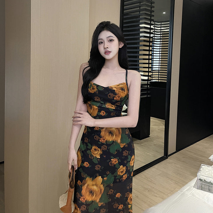 Women Backless Sling Dress