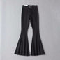 High waist denim flared pants