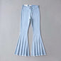 High waist denim flared pants