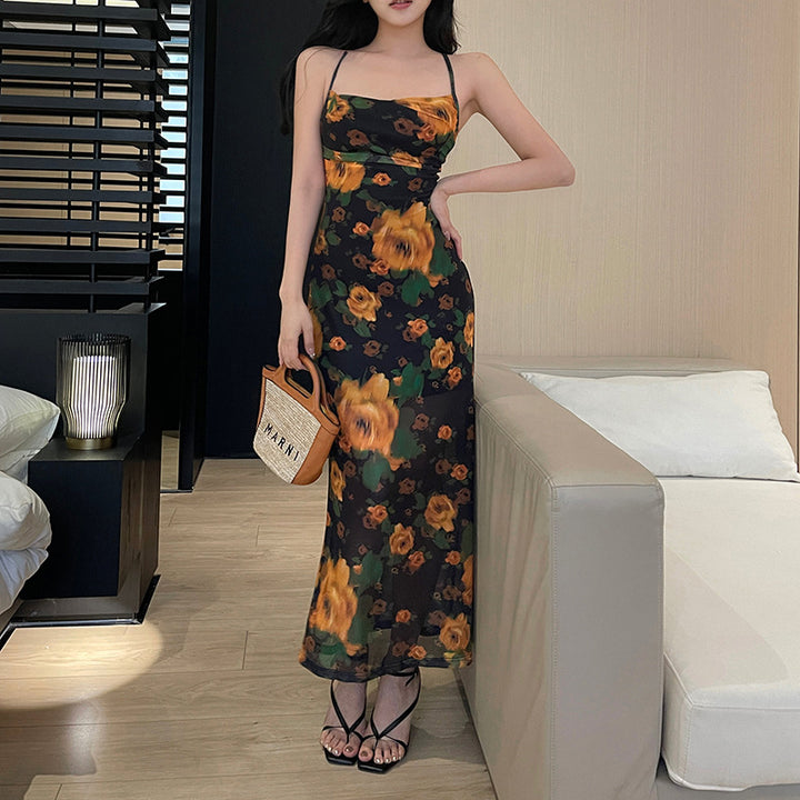 Women Backless Sling Dress