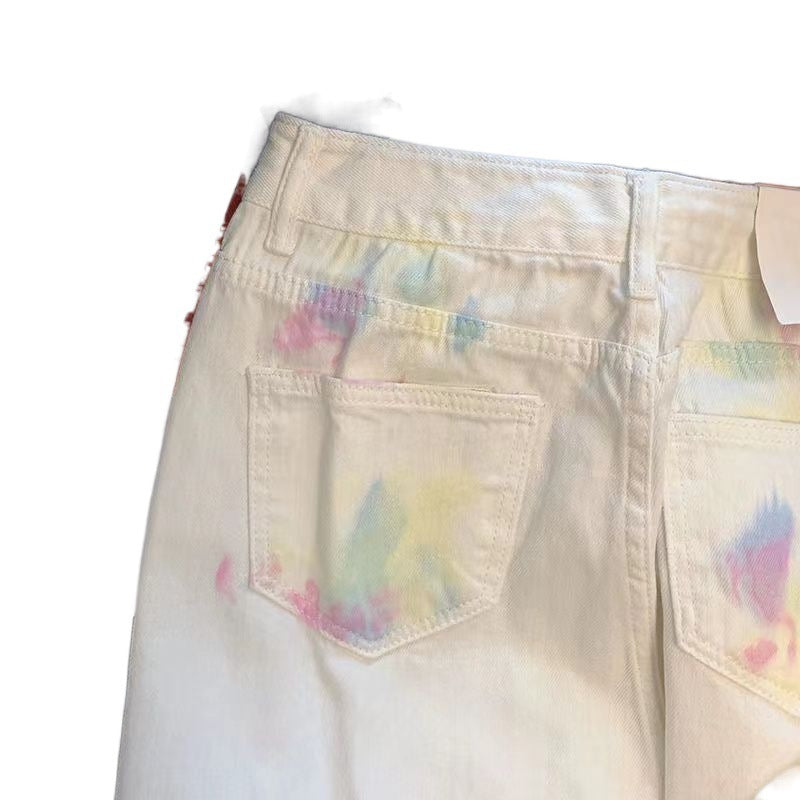 Retro Tie-dye Graffiti Jeans