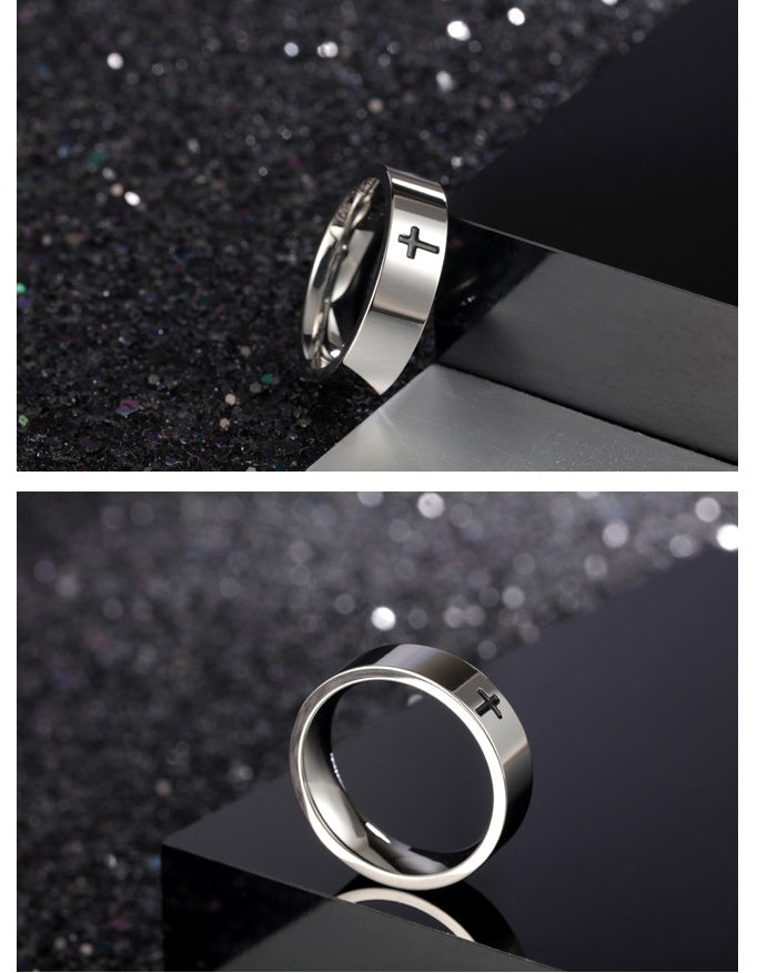 Religious Men's Titanium Ring