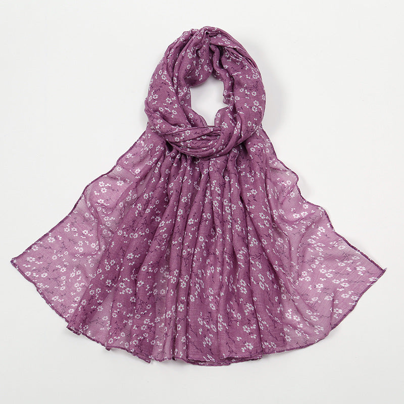 Cotton Floral Scarf Women