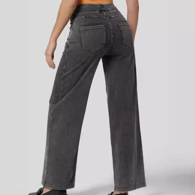 Women Slim-fit Wide-leg Trousers