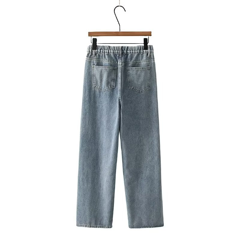 High Waist Denim Pants Unisex