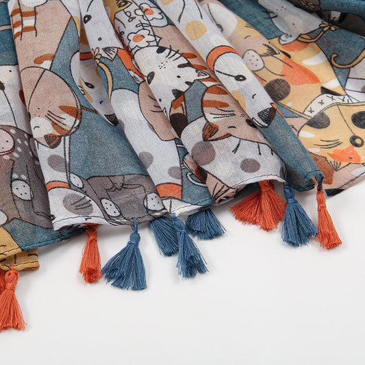 Voile Tassel Scarf