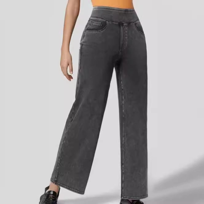 Women Slim-fit Wide-leg Trousers