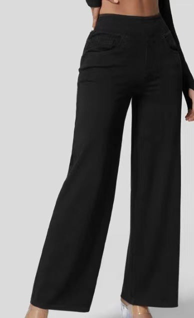 Women Slim-fit Wide-leg Trousers