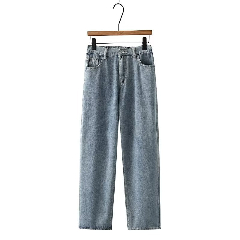 High Waist Denim Pants Unisex