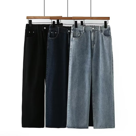 High Waist Denim Pants Unisex