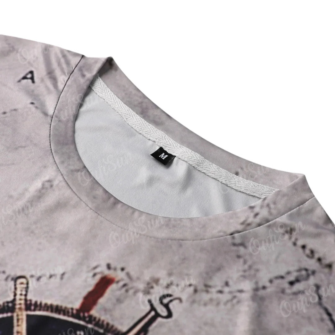 Men's Vintage Nautical Map T-Shirt