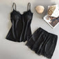 Women Satin Babydoll Lace Sexy Lingerie