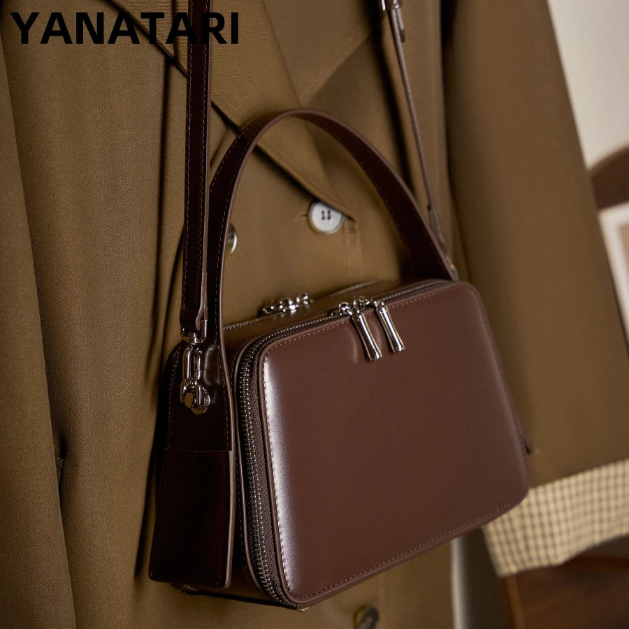 YANATARI Cowhide Genuine Leather Handbags 2025