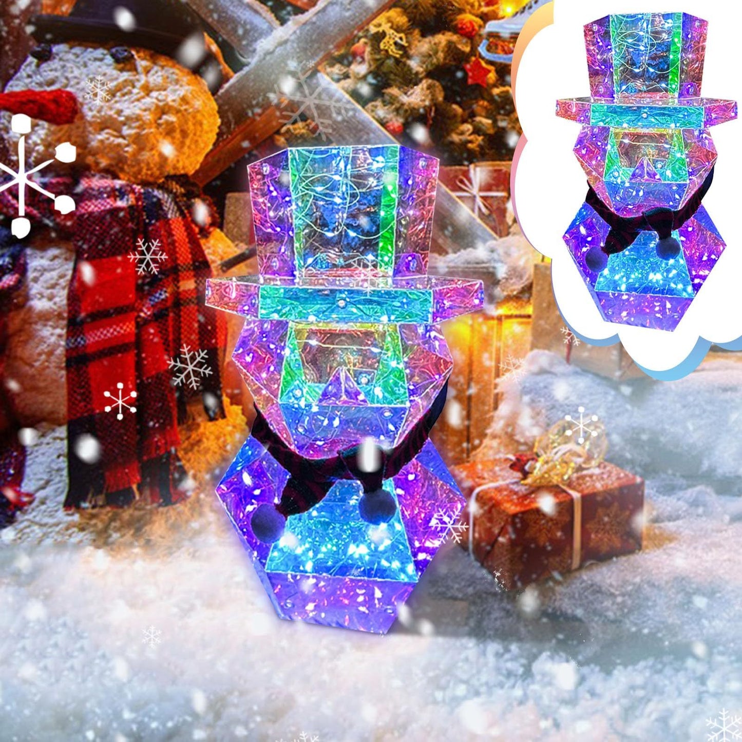 LED Glow Santa Claus Snowman